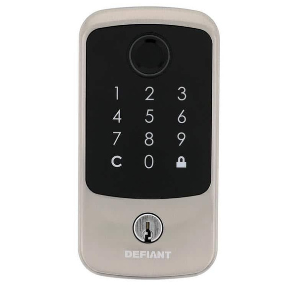 Defiant Hubspace Satin Nickel Biometric Fingerprint Electronic Touchpad Deadbolt - Picture 1 of 7